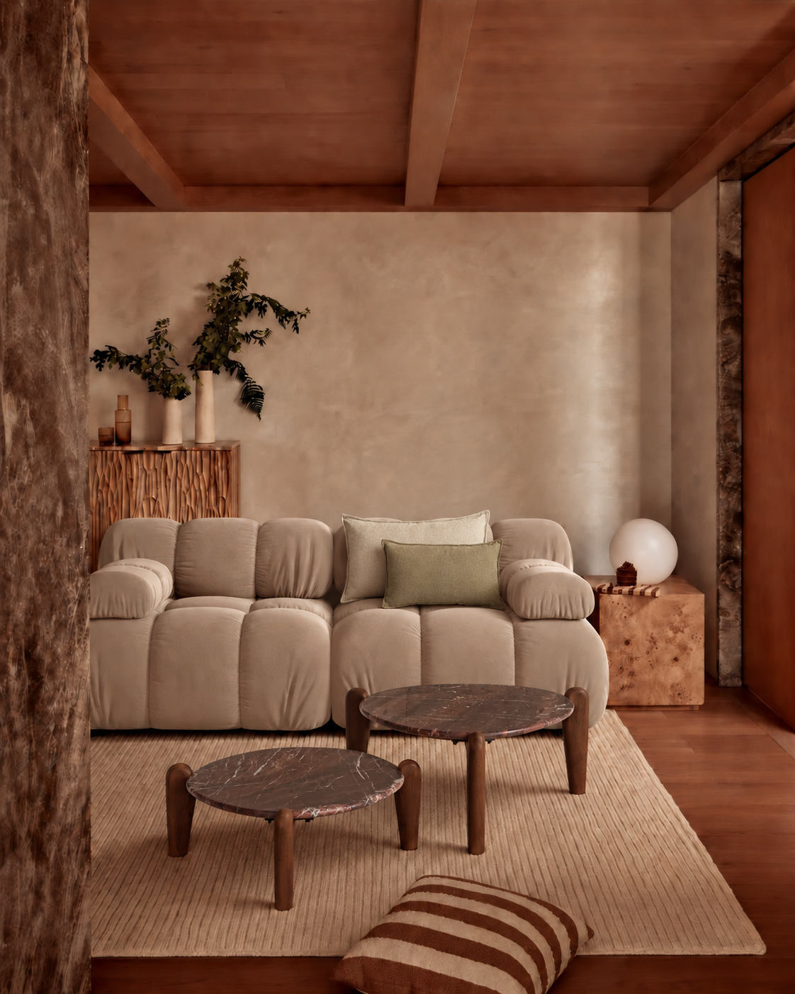 Vänern Burgundy marble and walnut